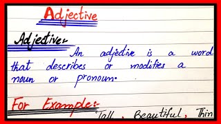 What is Adjective  Parts of Speech  Adjectives for Kids  Adjective  Adjective Definition [upl. by Jaddan285]