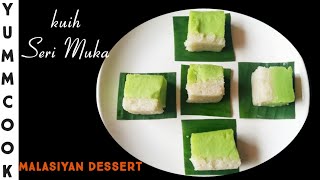 Malaysian dessert Kuih seri MukaGlutinous rice cakeSteamed Sticky CakeEpisode28 [upl. by Eba392]