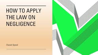 Application of Negligence A Level Law [upl. by Aidua39]