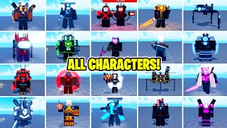 ALL CHARACTERS SHOWCASE in SUPER BOX SIEGE DEFENSE ROBLOX [upl. by Bolitho124]