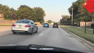 Winnetka  Northbrook Buffalo Grove  Wheeling  Dundee Rd Morning traffic in Chicago suburbs [upl. by Ynnav541]