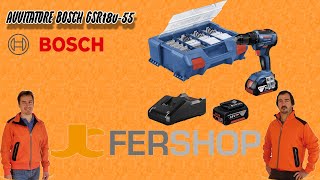 AVVITATORE BOSCH CON INSERTI  trapano avvitatore bosch gsr 18v55 set inserti [upl. by Aelaza]