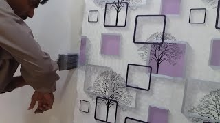 how to apply wallpaper with glue how to wallpaper paste the wall [upl. by Desta707]