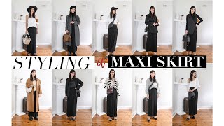 MAXI SKIRT OUTFIT IDEAS 15 Ways to style this seasons biggest trend [upl. by Mathews]