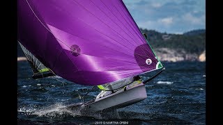 49er Sailing Highlights  2019 Junior Worlds  Day 1  Risor [upl. by Towers]