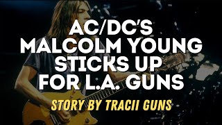 An amazing Malcolm Young story  Tracii Guns LA Guns talks ACDC [upl. by Oirobil]