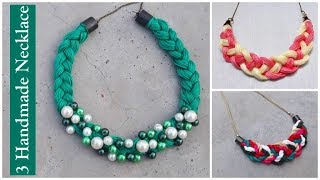 3 Handmade Necklace Ideas  How To Make Thread Necklace At Home Creationampyou [upl. by Edin]