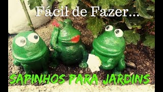 DIY RECICLE SEMPRE  Como fazer Sapinhos para Jardins de Cimento [upl. by Ardnasak]