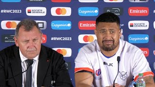 New Zealand face media after Nambia clash at 2023 Rugby World Cup [upl. by Neva]