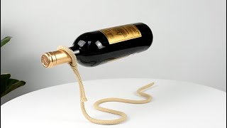 Floating Wine Bottle Holder Unboxing And Review  Suspended Rope Wine Rack，Does it work？ [upl. by Nylaf]