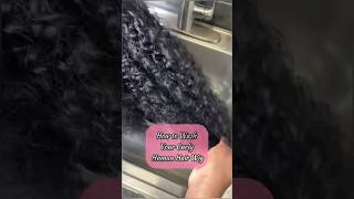 Pt 1 How to wash a Curly Hair human hair lace front Wig wigtips alipearlhair shorts [upl. by Evol]