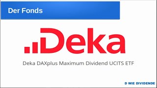 DAXplus Maximum Dividend ETF  8 Dividende  ETFVorstellung [upl. by Airehc]