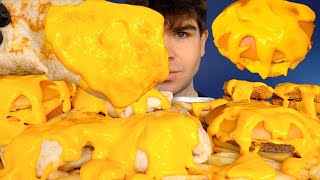 ASMR MUKBANG EXTRA CHEESE BURRITOS BURGERS amp FRIES  WITH CHEESE [upl. by Lannie]