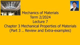 07 Ch 3 Mechanical Properties of Materials END Mech of Materials Inter Prog 2 2024 Nov 12 2024 [upl. by Airrat]