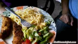 Bodybuilding Meal Example hodgetwins [upl. by Carbrey439]