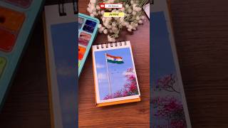 Indian Flag Gouache Painting 🇮🇳india independenceday jaihind creative shorts [upl. by Goldia]