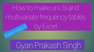 Uni variate bi variate and multivariate frequency distribution MSExcel Count Countif countifs [upl. by Nogaem165]