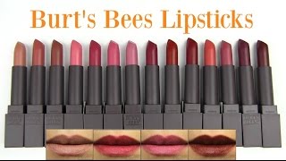 Burts Bees Lipsticks Lip Swatches amp Review [upl. by Sorel]