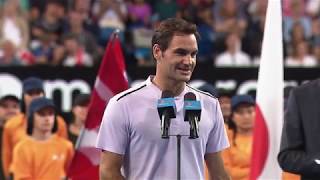 Belinda Bencic and Roger Federer winners speech Final  Mastercard Hopman Cup 2018 [upl. by Bronwen]