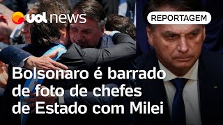 Bolsonaro é barrado ao tentar aparecer em foto de chefes de Estado com Milei [upl. by Mindi]