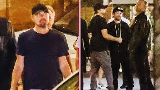 Leonardo DiCaprio Spotted by Paparazzi With Tobey Maguire On a LateNight Stroll Around Florence [upl. by Austin]