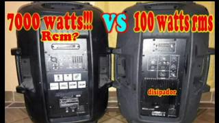 como elegir un buen bafle amplificado 7000 Watts vs 100 Watts rms [upl. by Leno]