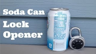 Open Combination Locks and Pad Locks With a Soda Can [upl. by Eiramit699]