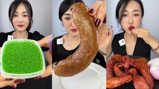 SUB 芥末鱼籽让肠大肠seafoodsashimidelicacyasmrmukbang [upl. by Yelsehc]