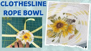 Clothesline Rope Bowl With Ribbon And Fabric Easy DIY [upl. by Adlen580]