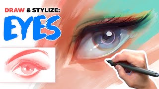 How to Draw and Stylize Eyes  Tutorial [upl. by Haroun]