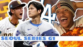 OPENING DAY IN SEOUL  DODGERS VS PADRES OPENING DAY REACTION [upl. by Wenda]