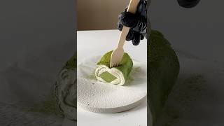 Matcha crepe cake dessert baking food homemade bake recipe matcha crepe banhkem dessert [upl. by Ellehctim]