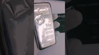 1 Kilo Valcambi Suisse Silver Bar 999 Fine wAssay [upl. by Ahsieket]