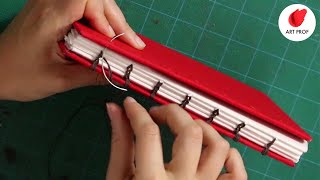 Coptic Stitch Bookbinding for Beginners Step by Step Demo [upl. by Kataway]