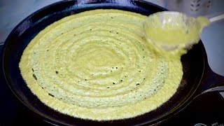 Crispy பச்சைப்பயறு தோசை amp கார சட்னி  healthy breakfast  pachai payaru dosa  Pesarattu recipe [upl. by Ilarrold]