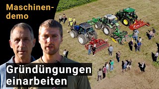 Gründüngung einarbeiten mit Fräsen und gezogenen Geräten Maschinendemo Birr 2018 [upl. by Pussej261]