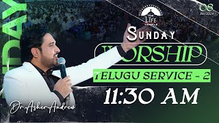 SundayService Telugu Worship Service2 live 08122024  Dr Asher Andrew  The Life Temple [upl. by Aisset661]