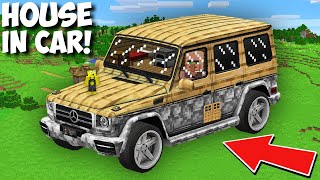 Who BUILD A BIGGEST HOUSE INSIDE CAR in Minecraft  NEW HUGE VILLAGERS HOUSE [upl. by Bough]