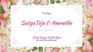 Satya Teja amp Amrutha Wedding Live Streaming [upl. by Ronica]