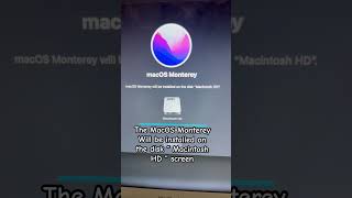 The MacOS Monterey will be installed on the disk “ Macintosh HD “ display on screen during restore [upl. by Maude]