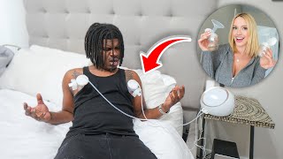 BREAST PUMP PRANK ON BOYFRIEND HILARIOUS [upl. by Teerpnam]