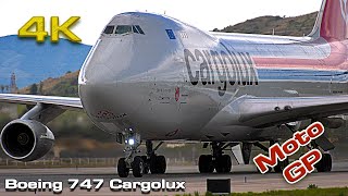 Boeing 747 Cargolux Moto GP 2019 Valencia LXUCV [upl. by Ulphia]