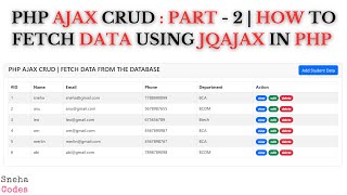 PHP AJAX CRUD2  How fetch data in Tabular format using AJAX In PHP [upl. by Crandale]