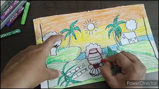 How to draw a sankranti pongal drawing easy step by Steppongal festival drawing pongal pot [upl. by Terhune]