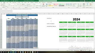 Dynamic Calendar in Excel [upl. by Estevan]