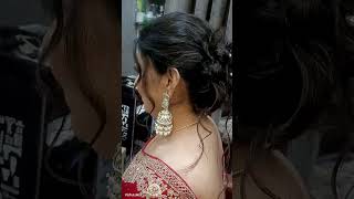 Reception hairstyles hairstyle for saree bridal bun bun hairstyles [upl. by Nolak134]