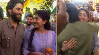 Naga Chaitanya amp Sai Pallavi Fun Moments  Thandel Muhurtham Ceremony  Exclusive  Manastars [upl. by Dorthea]