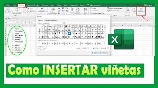 Como insertar viñetas en Excel [upl. by Aieki]