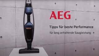 AEG QX9  2in1 AkkuStaubsauger  Filterreinigung und Pflege [upl. by Frederique]