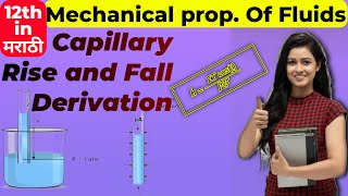 Capillary Rise Derivation explained 12th physics [upl. by Asteria]